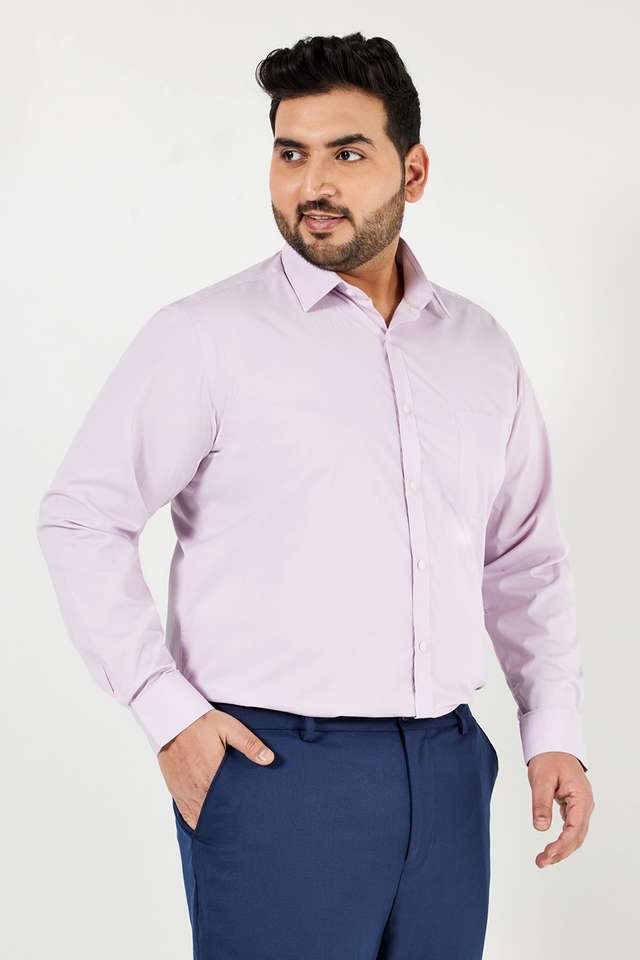 Plus-Size-Solid-Cotton-Regular-Fit-Men-s-Formal-Shirt