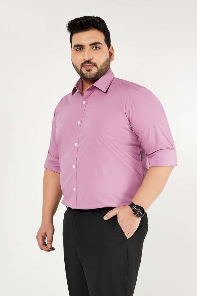 Plus-Size-Solid-Cotton-Regular-Fit-Men-s-Formal-Shirt