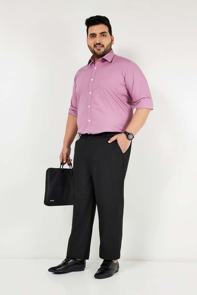 Plus-Size-Solid-Cotton-Regular-Fit-Men-s-Formal-Shirt