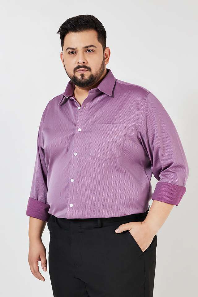 Dobby-Cotton-Regular-Fit-Men-s-Plus-Size-Shirt