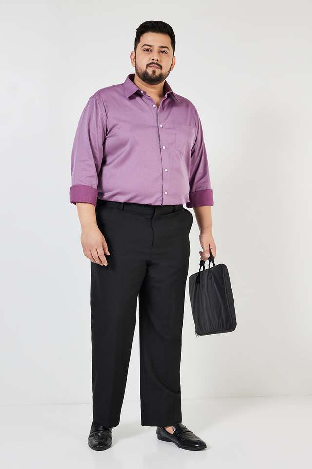 Dobby-Cotton-Regular-Fit-Men-s-Plus-Size-Shirt