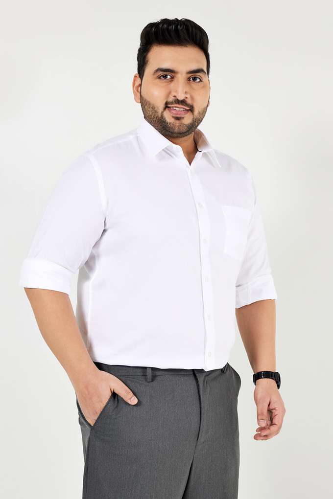 Plus-Size-Men-s-Full-Sleeved-Dobby-Formal-Shirt
