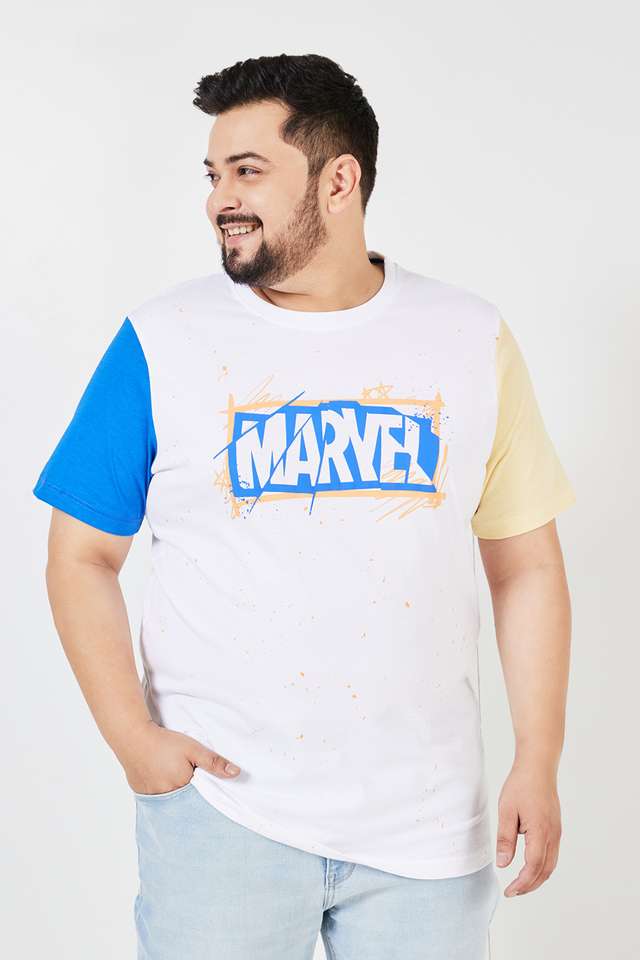 Plus-Size-Character-Print-Cotton-Crew-Neck-Men-s-T-Shirt