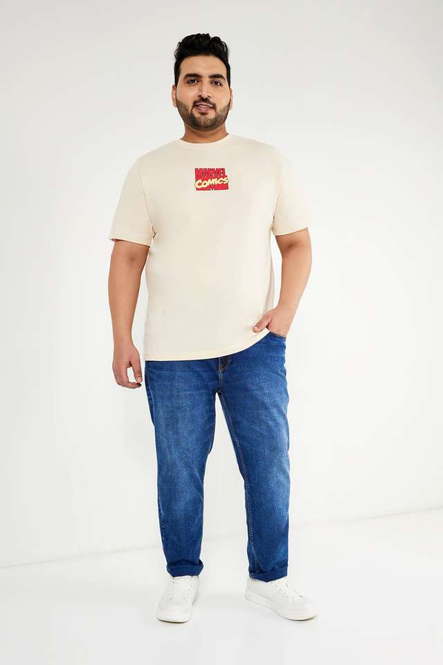 Plus-Size-Character-Print-Cotton-Crew-Neck-Men-s-T-Shirt