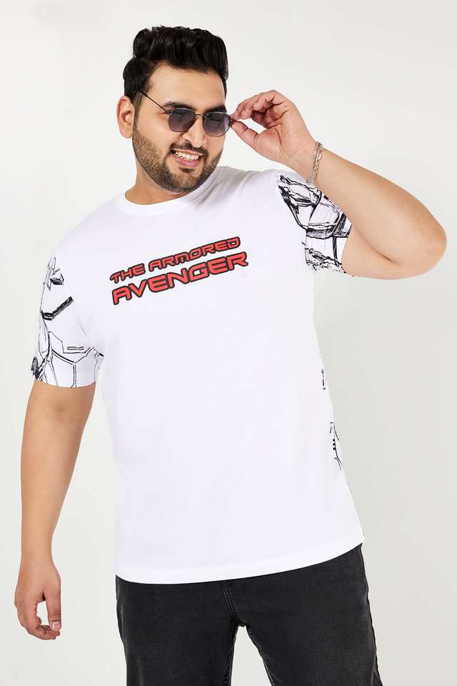 Plus-Size-Character-Print-Cotton-Crew-Neck-Men-s-T-Shirt