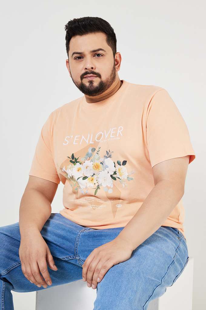 Plus-Size-Graphic-Print-Cotton-Crew-Neck-Men-s-T-Shirt