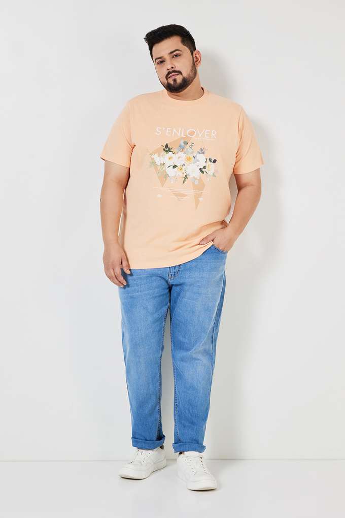 Plus-Size-Graphic-Print-Cotton-Crew-Neck-Men-s-T-Shirt