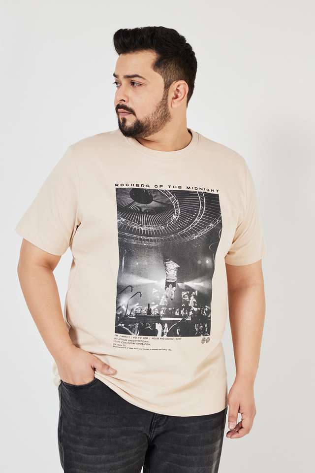 Plus-Size-Graphic-Print-Cotton-Crew-Neck-Men-s-T-Shirt