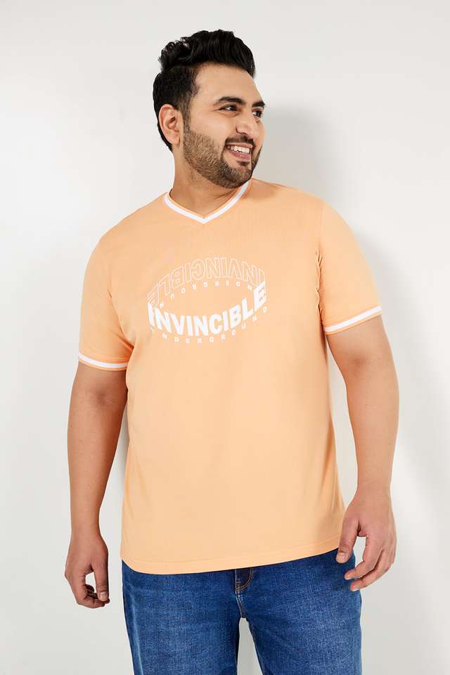 Plus-Size-Graphic-Print-Blended-Crew-Neck-Men-s-T-Shirt