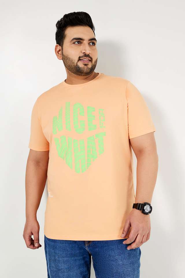 Plus-Size-Graphic-Print-Blended-Crew-Neck-Men-s-T-Shirt