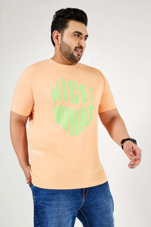 Plus-Size-Graphic-Print-Blended-Crew-Neck-Men-s-T-Shirt