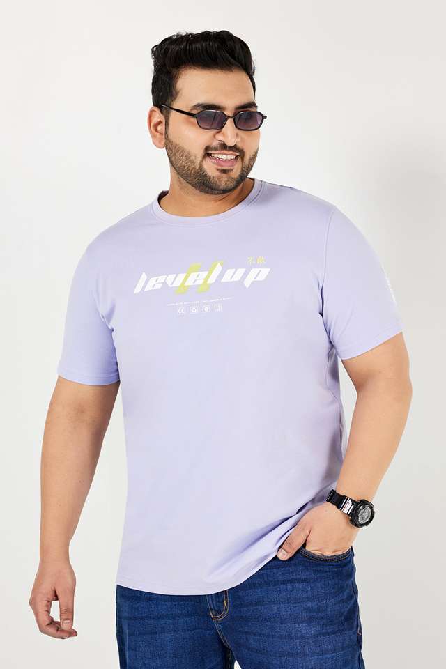 Plus-Size-Graphic-Print-Blended-Crew-Neck-Men-s-T-Shirt