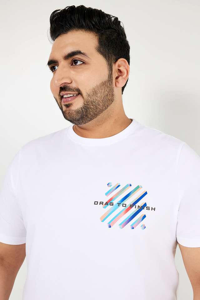 Plus-Size-Graphic-Print-Blended-Crew-Neck-Men-s-T-Shirt