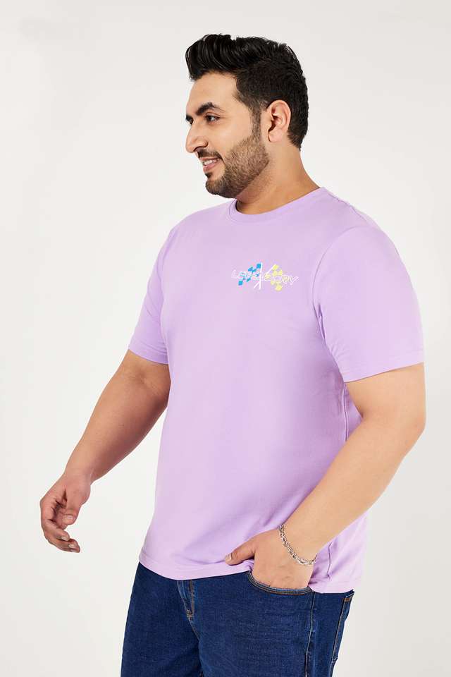 Plus-Size-Graphic-Print-Blended-Crew-Neck-Men-s-T-Shirt