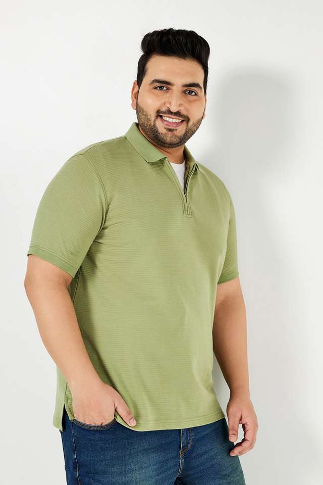Plus-Size-Solid-Blended-Polo-Men-s-T-Shirt
