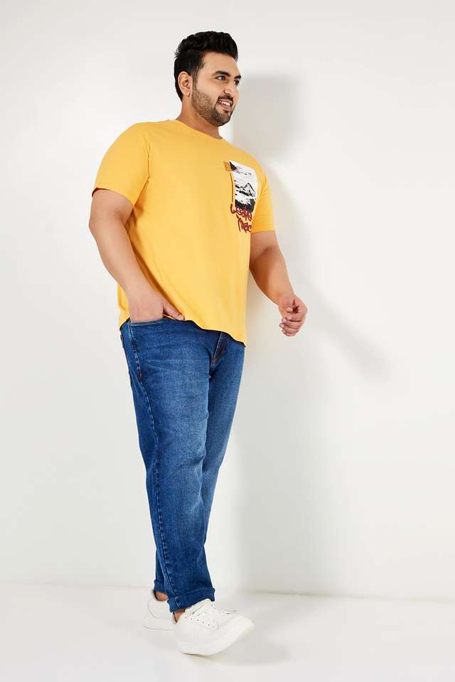 Plus-Size-Graphic-Print-Cotton-Crew-Neck-Men-s-T-Shirt