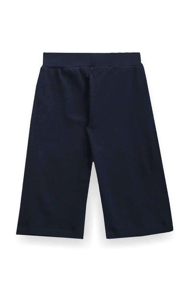Buy Polo Navy Solid Cotton Regular Fit Girls Shorts