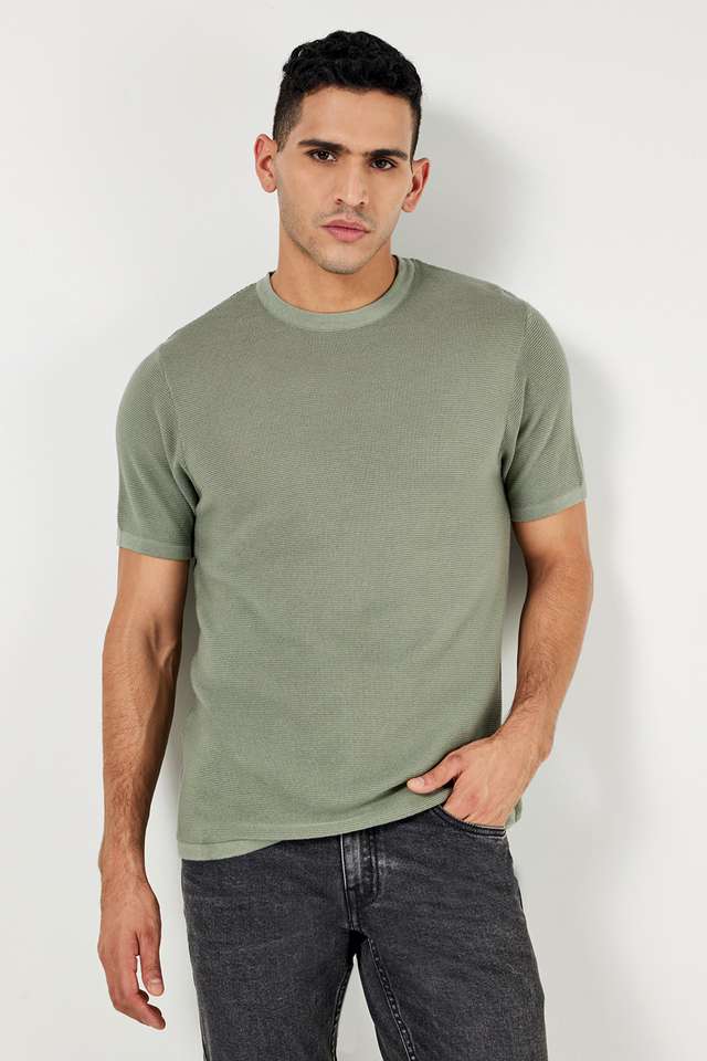 Solid-Cotton-Regular-Fit-Men-T-Shirt