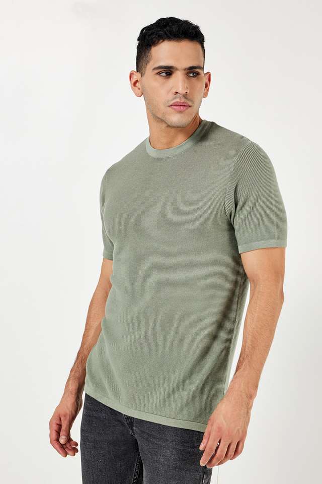 Solid-Cotton-Regular-Fit-Men-T-Shirt