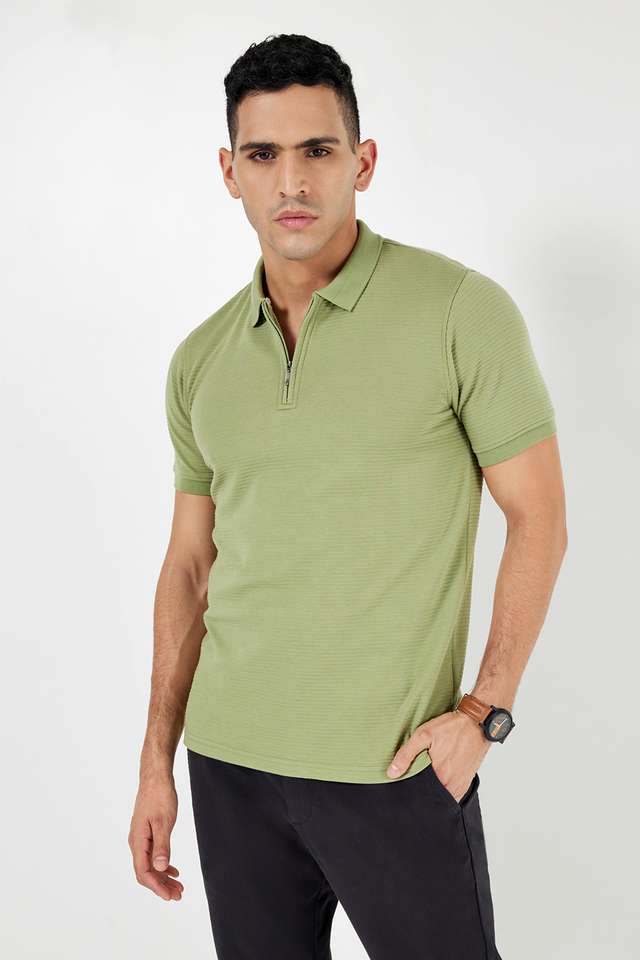 Solid-Blended-Fabric-Polo-Men-s-T-Shirt