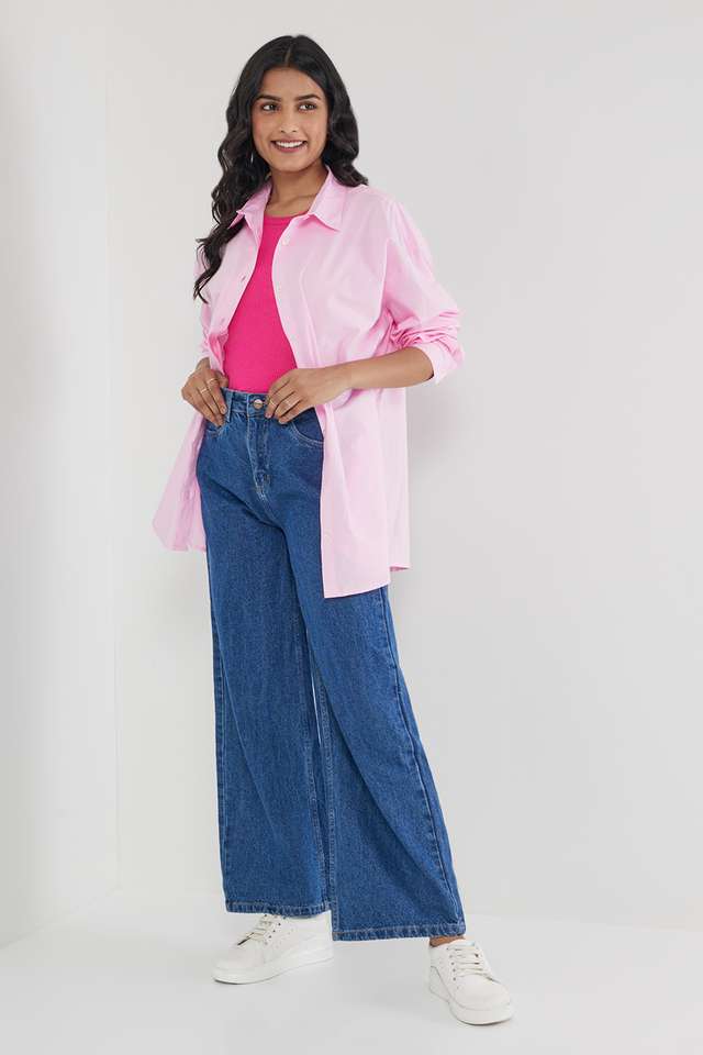 Solid-Collared-Cotton-Women-s-Formal-Wear-Shirt