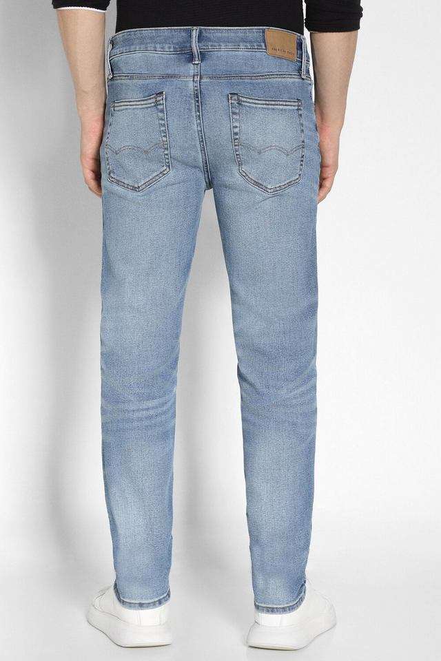 Light-Wash-Polyester-Cotton-Slim-Fit-Men-s-Jeans