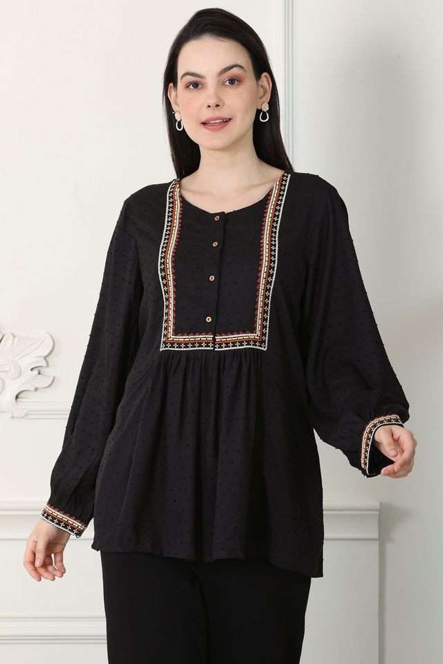 Solid-Viscose-Round-Neck-Women-s-Top