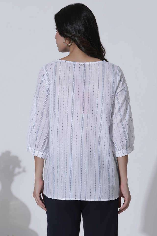Stripes-Cotton-Round-Neck-Women-s-Top