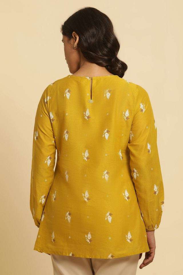 Geometric-Print-Cotton-Round-Neck-Women-s-Top