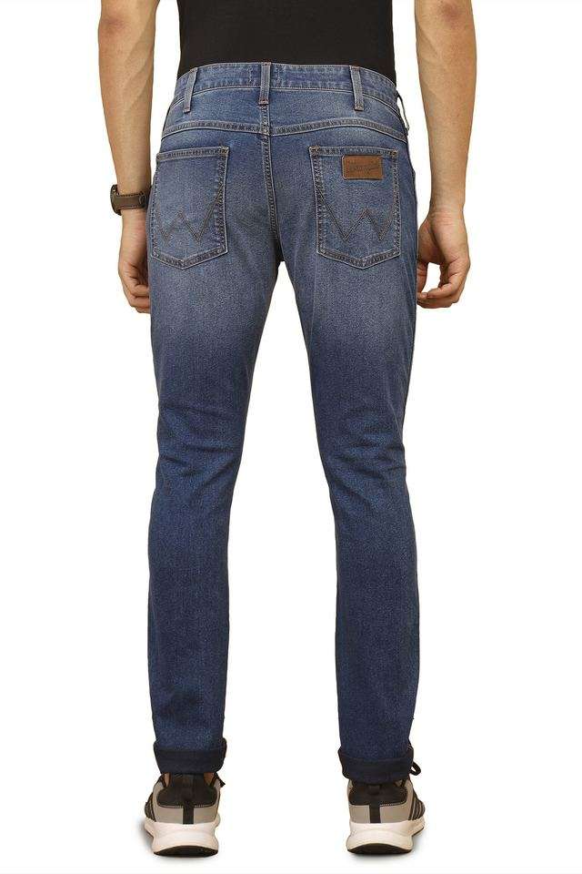 Light-Wash-Cotton-Polyester-Fleece-Skinny-Fit-Men-s-Jeans