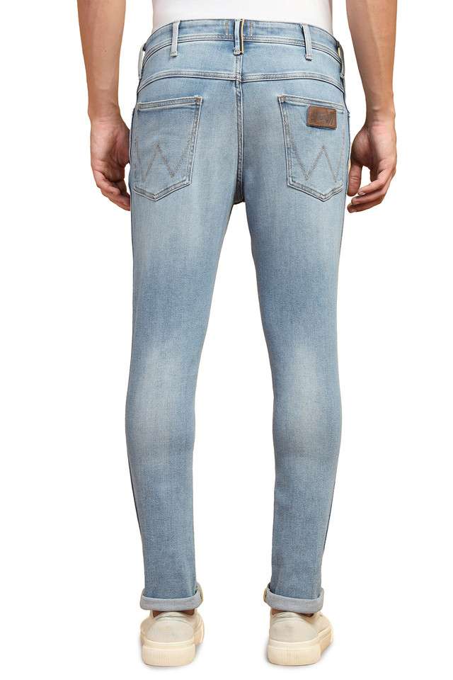 Light-Wash-Cotton-Polyester-Fleece-Tapered-Fit-Men-s-Jeans