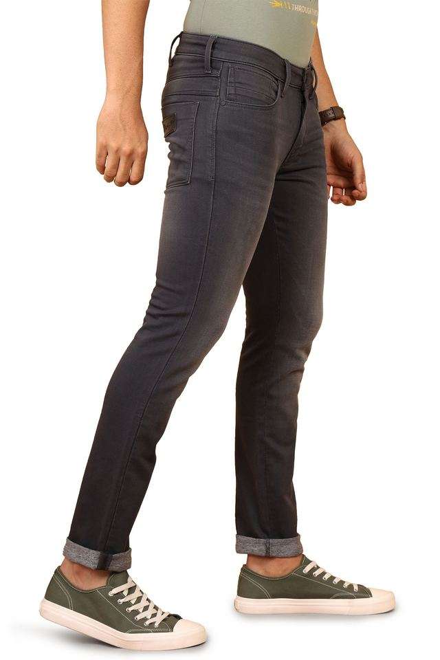 Light-Wash-Cotton-Polyester-Fleece-Slim-Fit-Men-s-Jeans