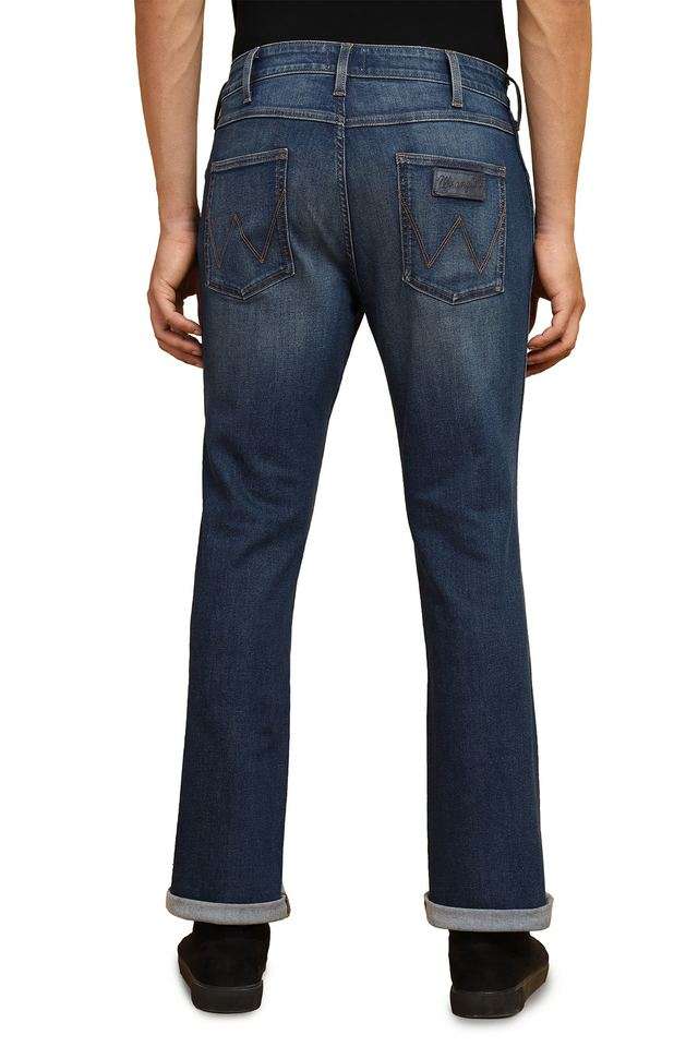 Light-Wash-Cotton-Polyester-Fleece-Bootcut-Fit-Men-s-Jeans