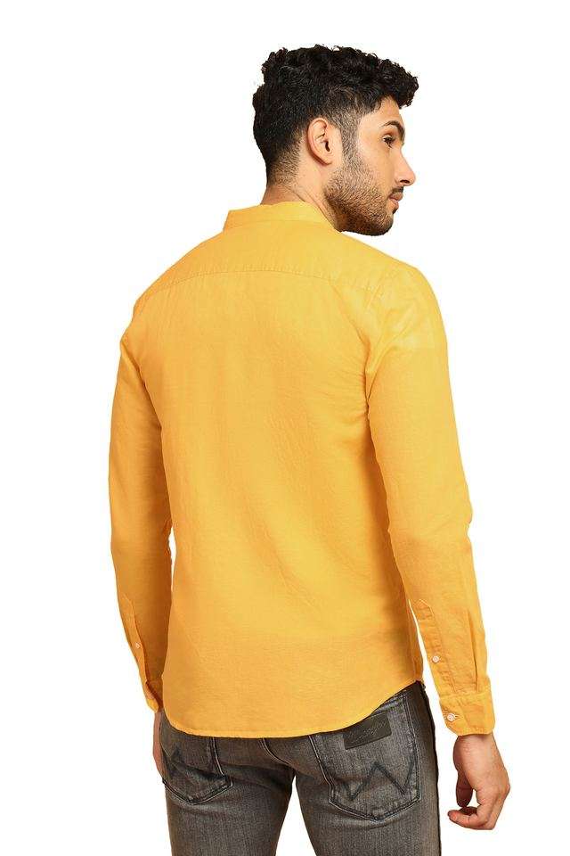 Solid-Cotton-Regular-Fit-Men-s-Casual-Wear-Shirt