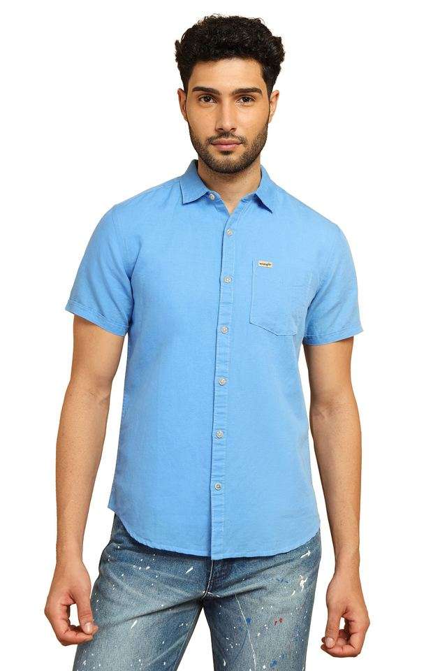 Solid-Cotton-Regular-Fit-Men-s-Casual-Wear-Shirt