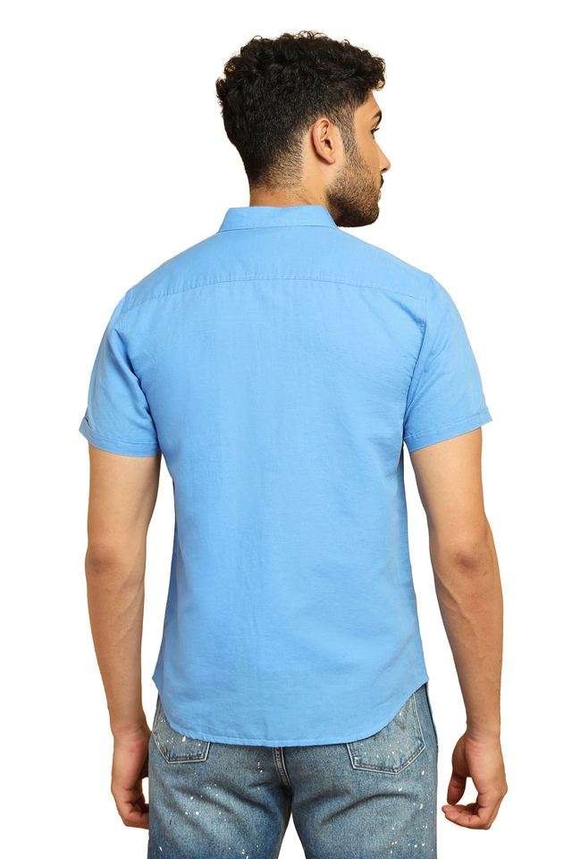 Solid-Cotton-Regular-Fit-Men-s-Casual-Wear-Shirt