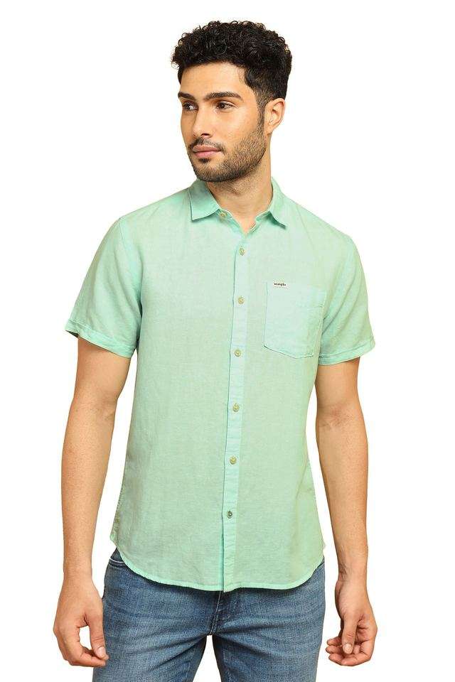 Solid-Cotton-Regular-Fit-Men-s-Casual-Wear-Shirt