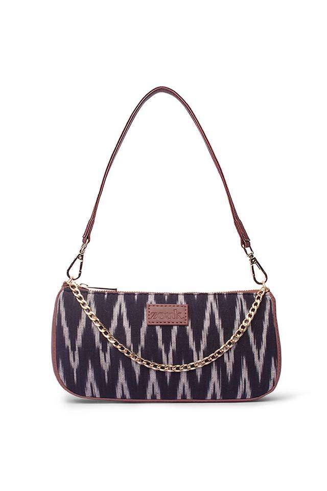 Printed-Ikat-PU-Zipper-Closure-Women-s-Casual-Sling-Bag