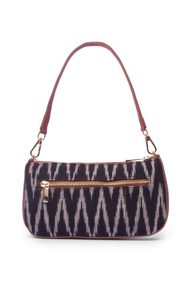 Printed-Ikat-PU-Zipper-Closure-Women-s-Casual-Sling-Bag