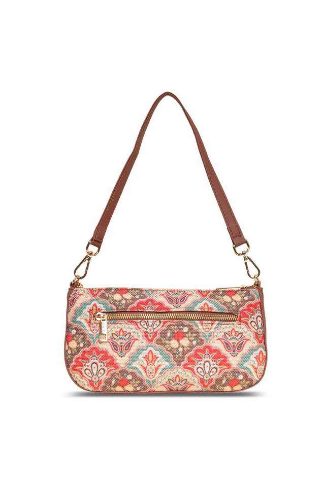 Printed-Mughal-Art-Pu-Zipper-Closure-WoMen-s-Casual-Sling-Bag