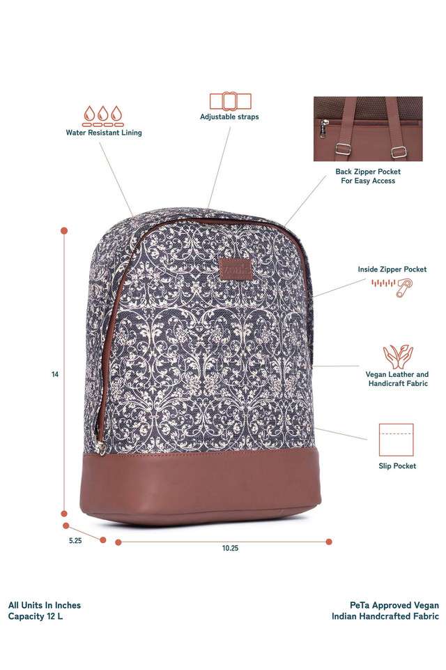 Buy Zouk Black Lattice Lace Dome Daypack | Shoppers Stop