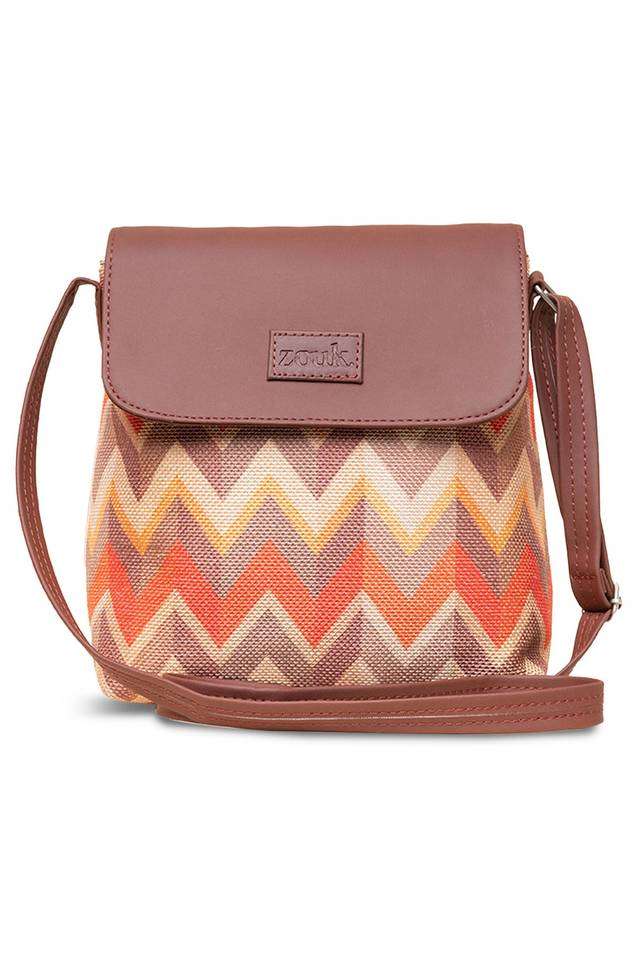 Printed-Tidal-PU-Zipper-Closure-Women-s-Casual-Sling-Bag