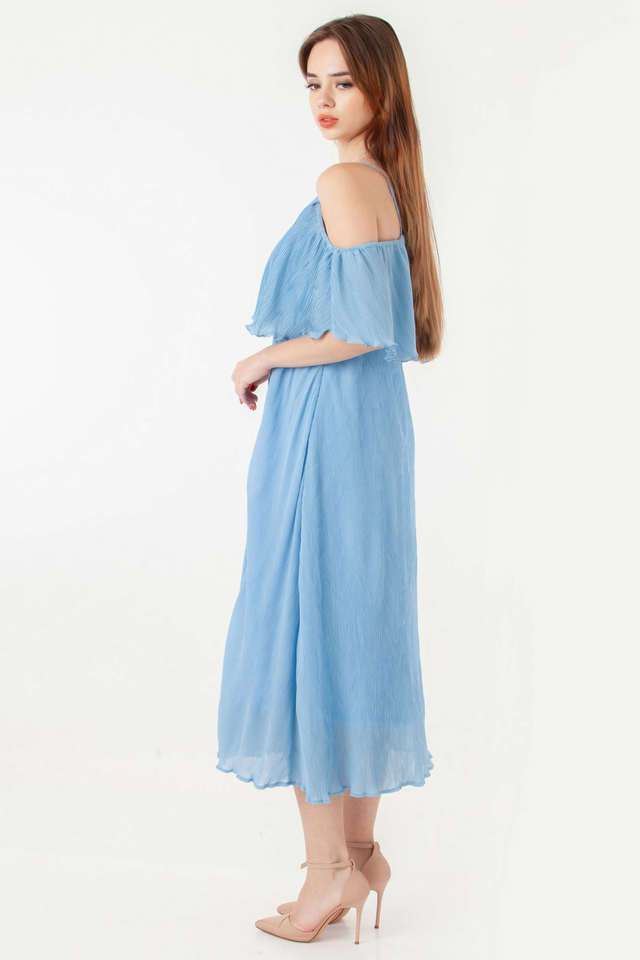 Textured-Polyester-Round-Neck-Women-s-Party-Wear-Dress