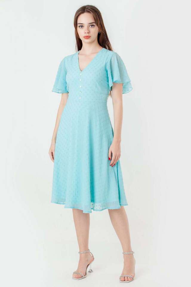 zink london Textured V-Neck Polyester Women Dress-picture-34