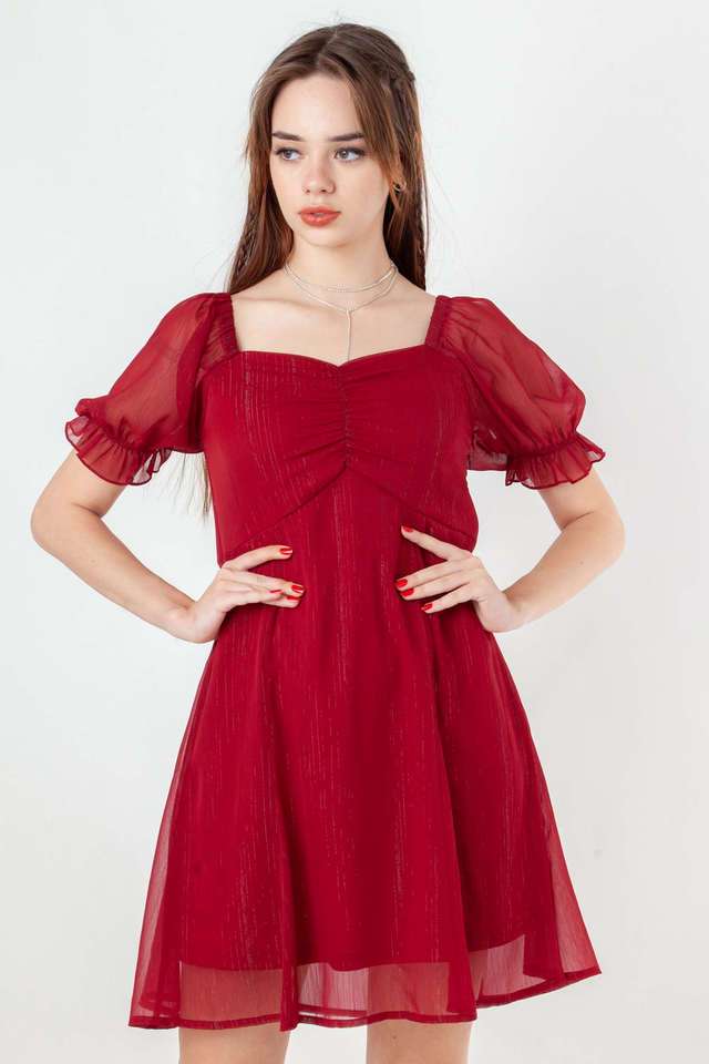 zink london Stripes Polyester Sweetheart Neck Women's Party Wear Dress-picture-35