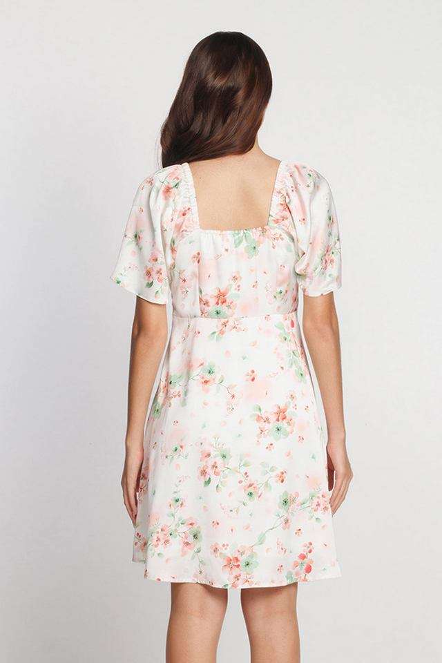 Floral-Sweetheart-Neck-Polyester-Women-s-Dress