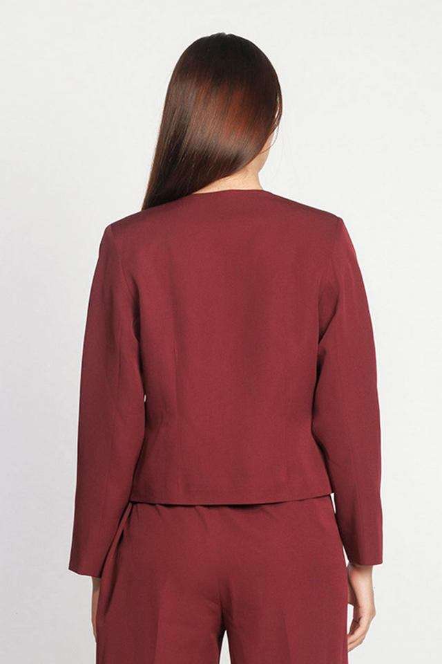 Solid-V-Neck-Polyester-Women-s-Casual-Wear-Blazer