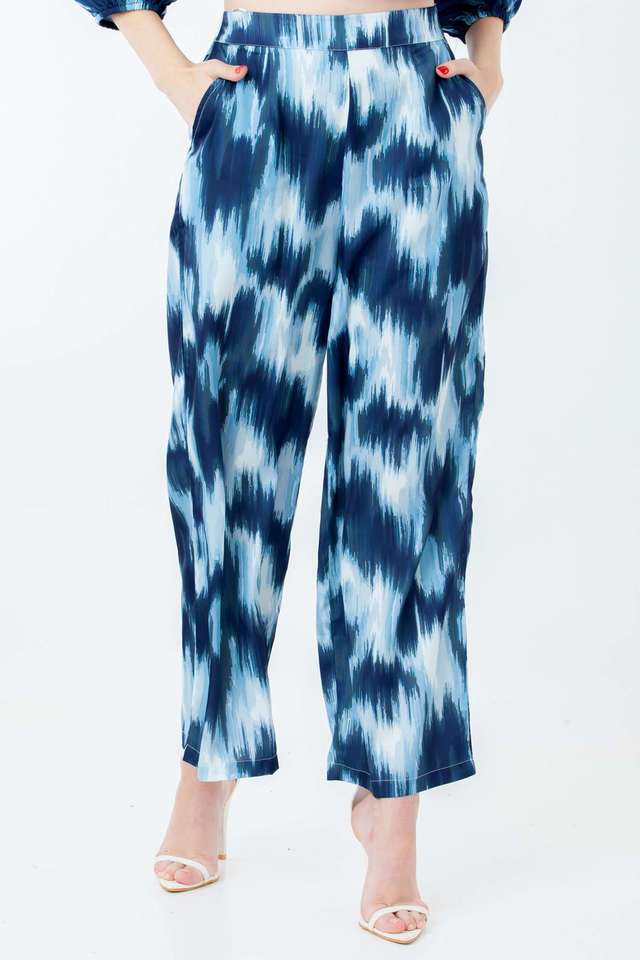 Abstract-Polyester-Relaxed-Fit-Women-s-Casual-Wear-Pants