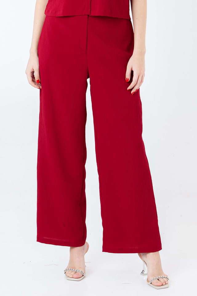 Textured-Polyester-Relaxed-Fit-Women-s-Casual-Wear-Pants