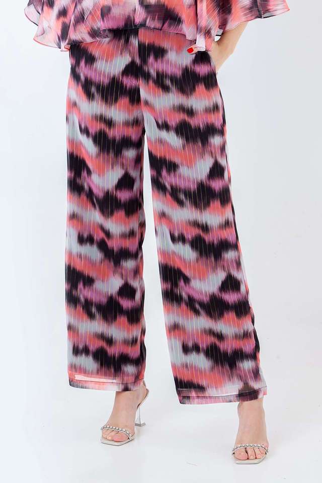 Abstract-Polyester-Relaxed-Fit-Women-s-Casual-Wear-Pants